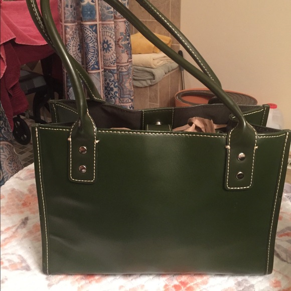 Wilsons Leather Handbags - Wilson’s Leather Dark Green Satchel Bag